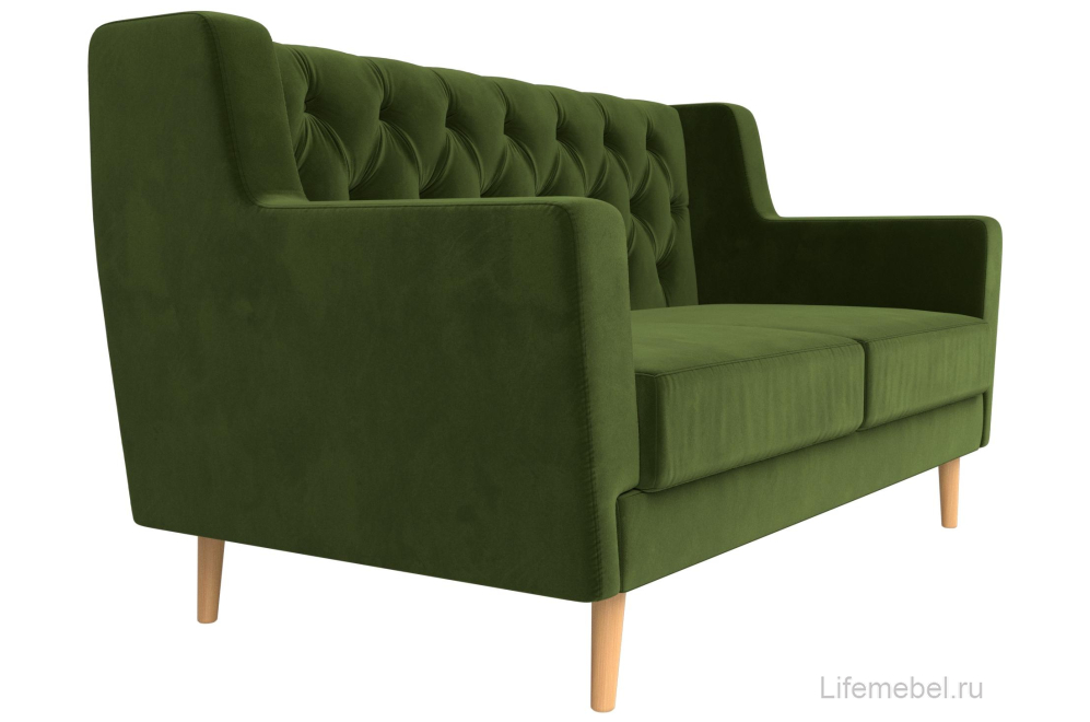 Диван Брайтон 2 Люкс зеленый микровельвет
