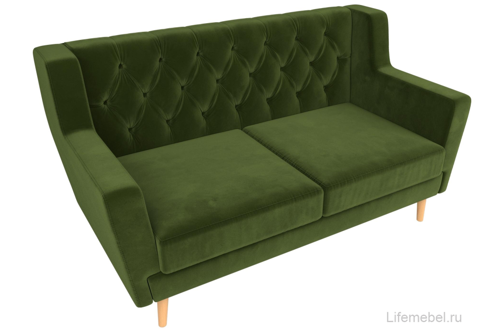 Диван Ривер-Арт 2 Люкс зеленый микровельвет