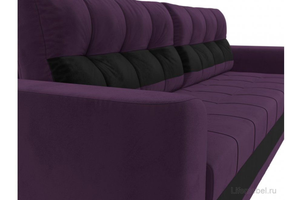 Диван Эльба-Прайм велюр фиолетовый / черный