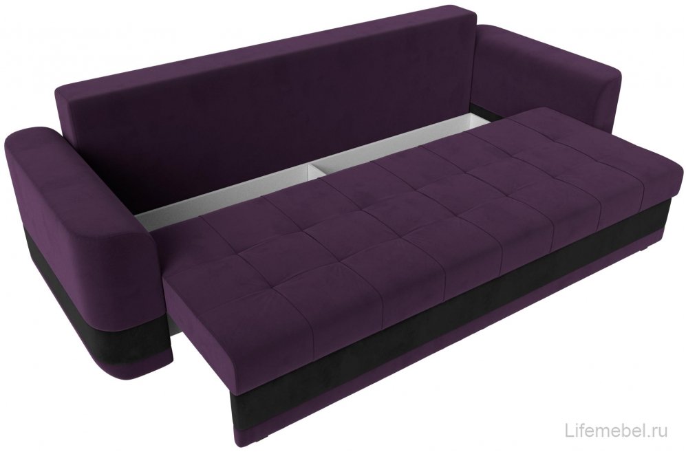 Диван Эльба-Прайм велюр фиолетовый / черный