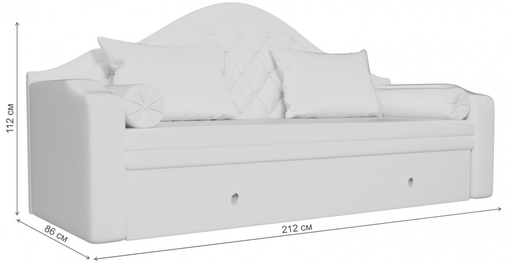 Диван детский Октава эко кожа белый