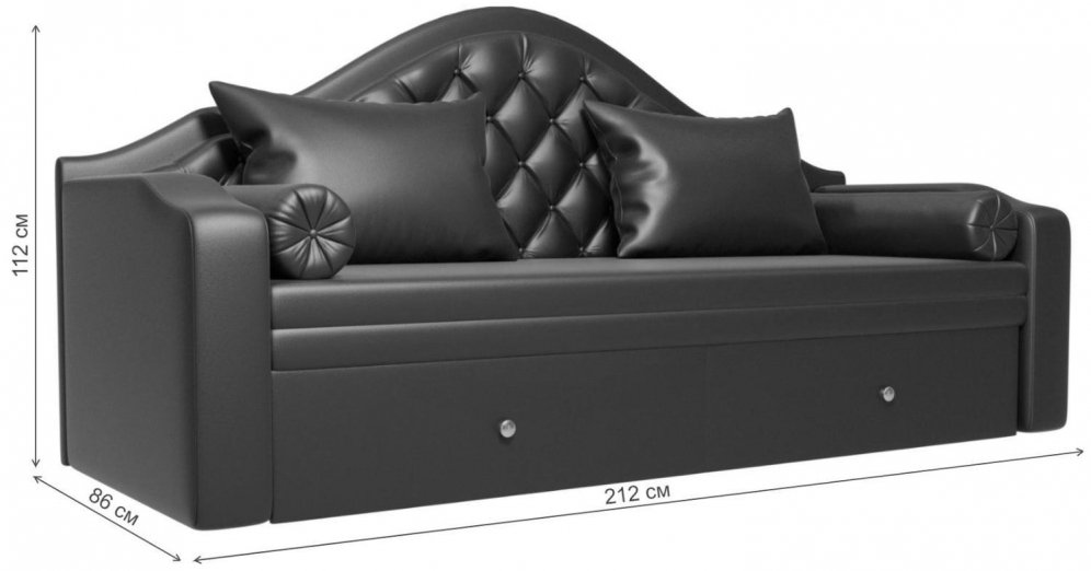 Диван детский Октава эко кожа коричневый