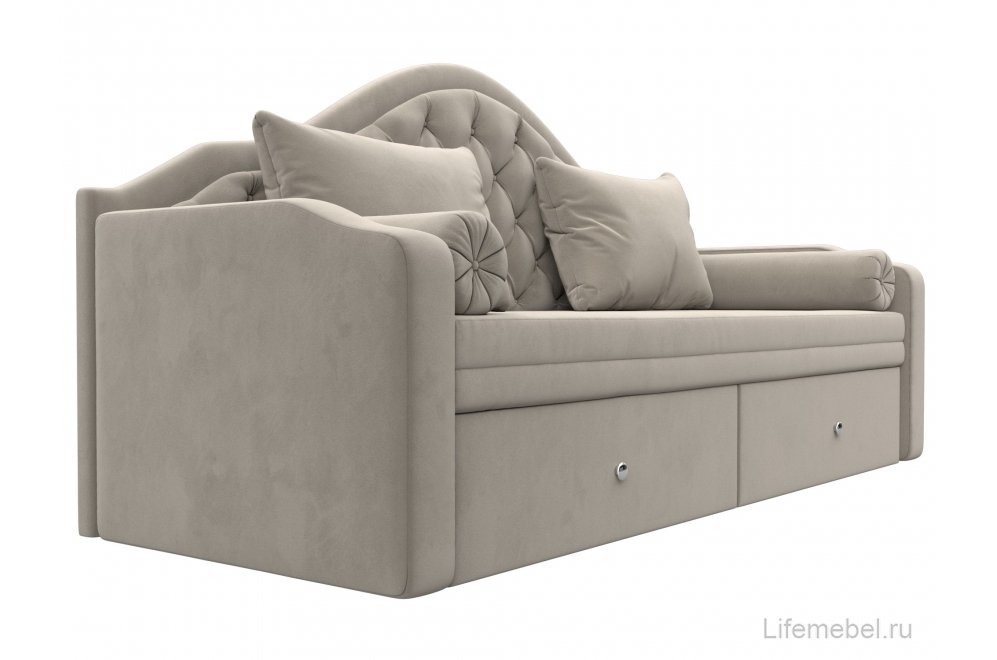 Диван прямой детский Сойер микровельвет бежевый