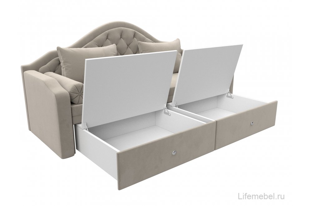 Диван прямой детский Сойер микровельвет бежевый