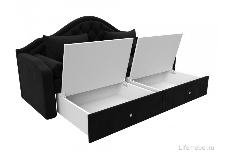 Диван прямой детский Сойер микровельвет черный