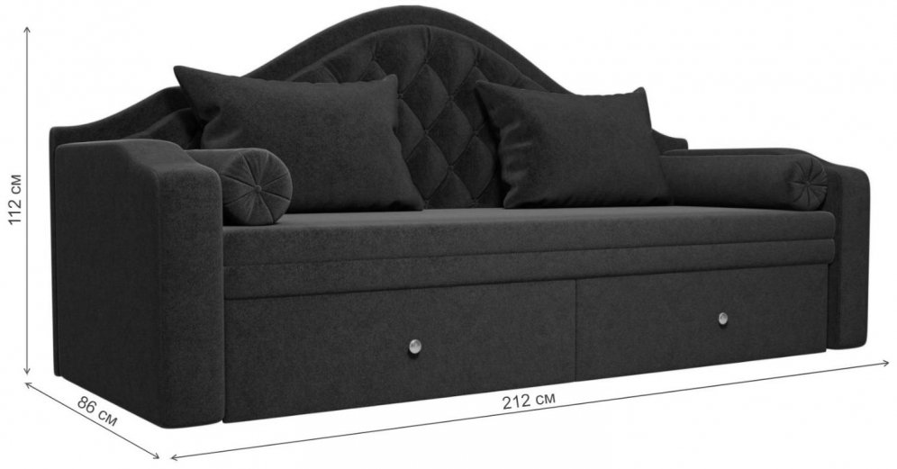 Диван прямой детский Октава микровельвет зеленый