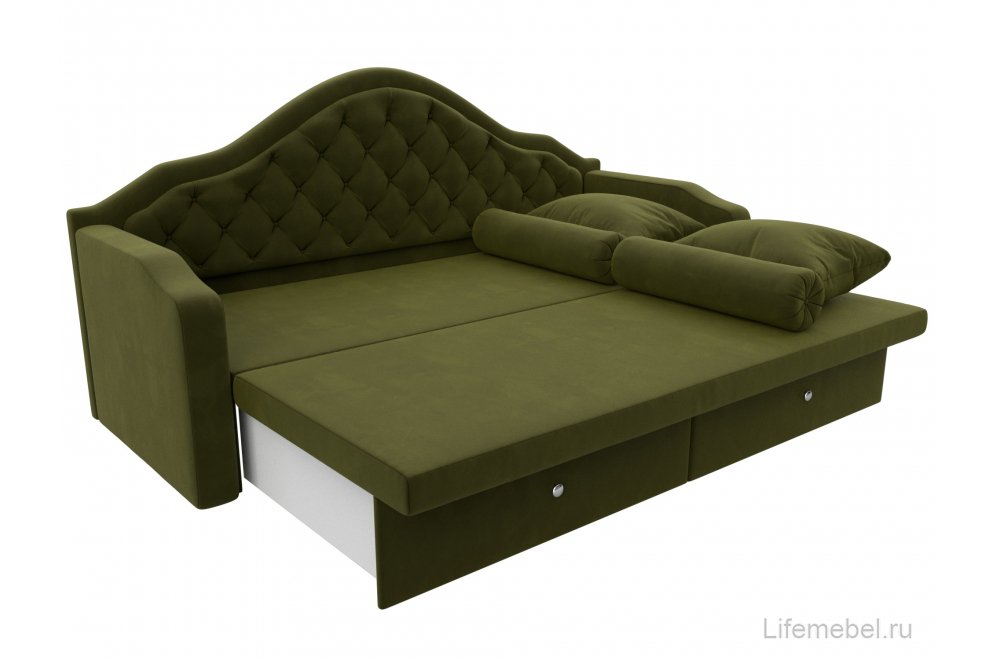 Диван прямой детский Октава микровельвет зеленый