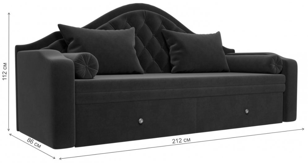 Диван детский Октава велюр MR бирюза