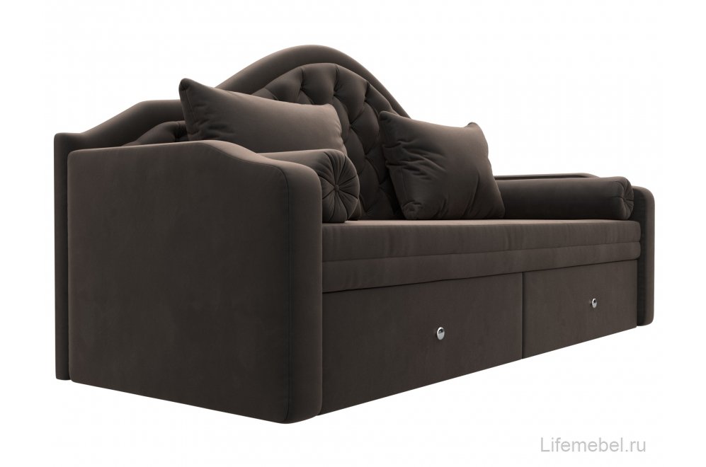 Диван детский Сойер велюр MR коричневый