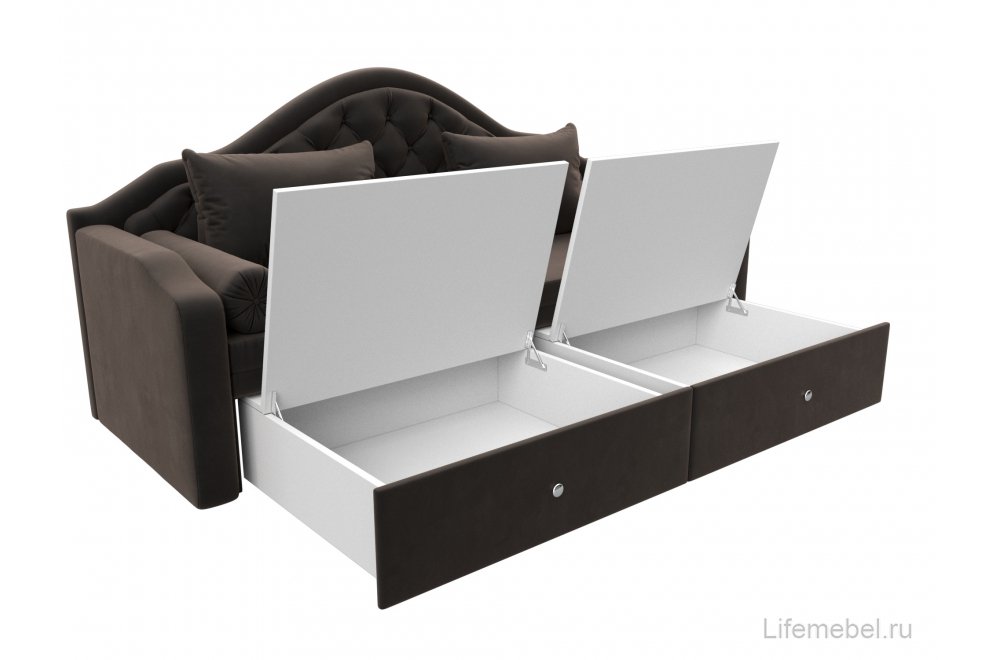 Диван детский Сойер велюр MR коричневый