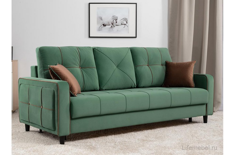 Диван Черри Н ТД 288 irida 09 / эвита шоколад бежево-коричневый 72