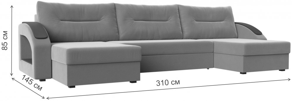 Диван Канзас сиреневый микровельвет