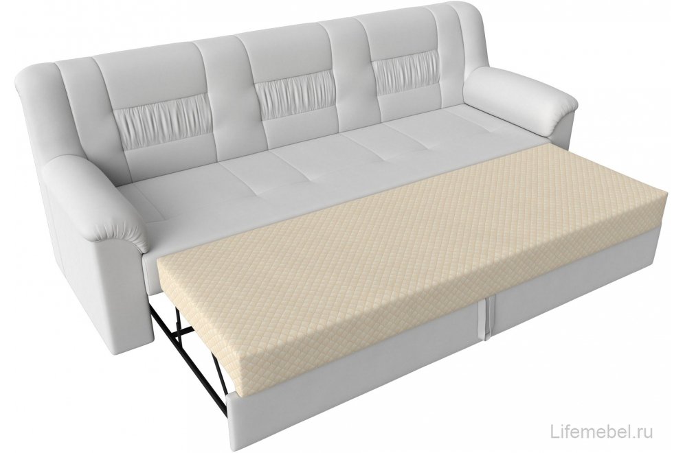 Диван Карелия белая экокожа