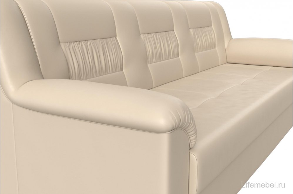 Диван Карелия бежевая экокожа