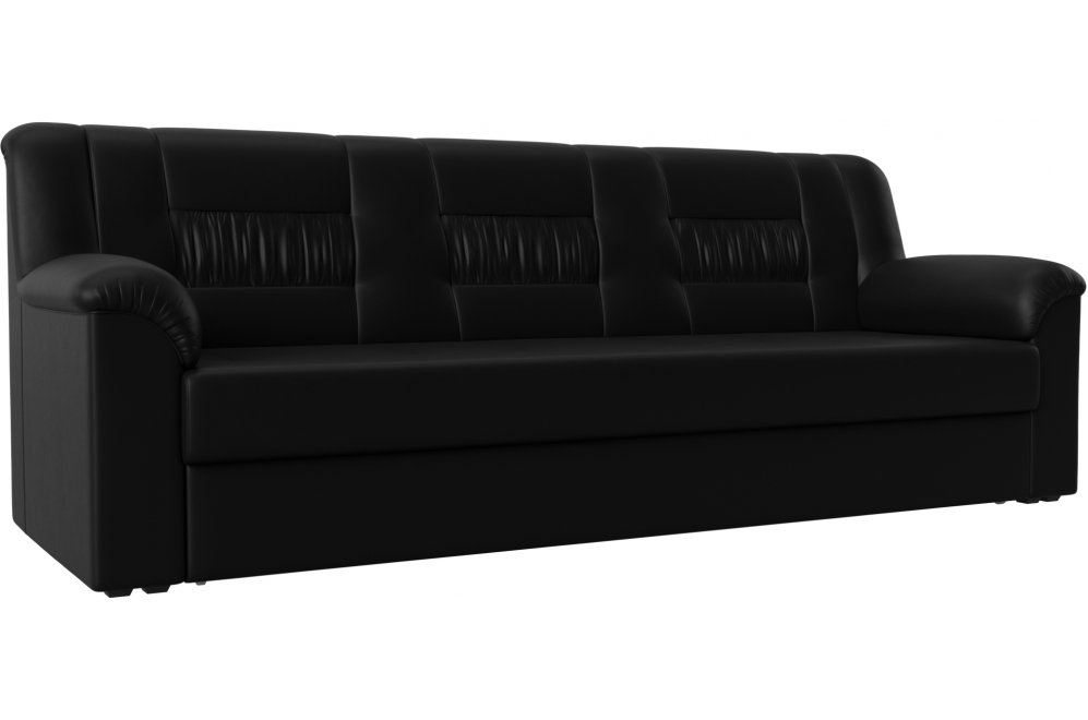 Диван Карелия черная экокожа