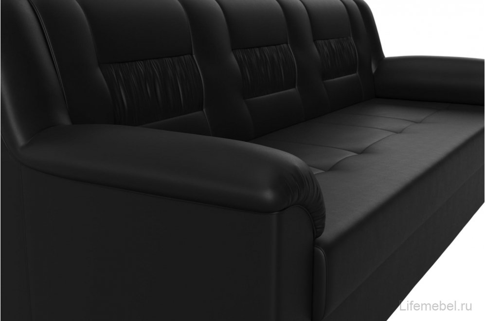 Диван Карелия черная экокожа