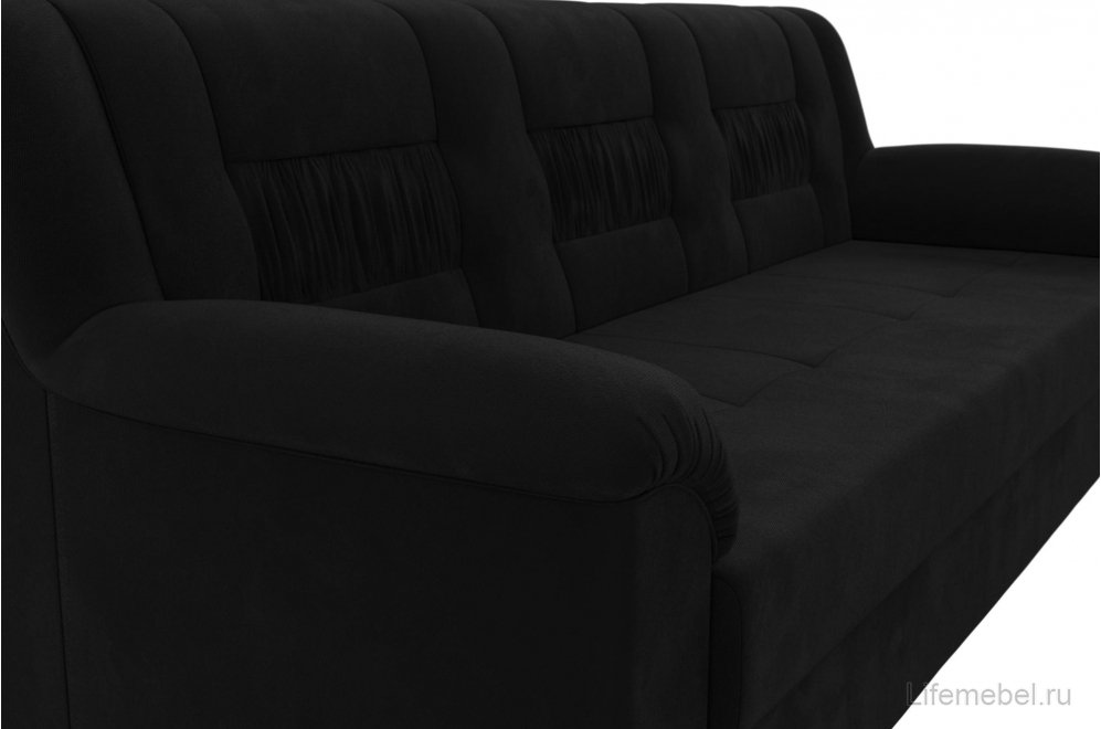 Диван Карелия черный микровельвет