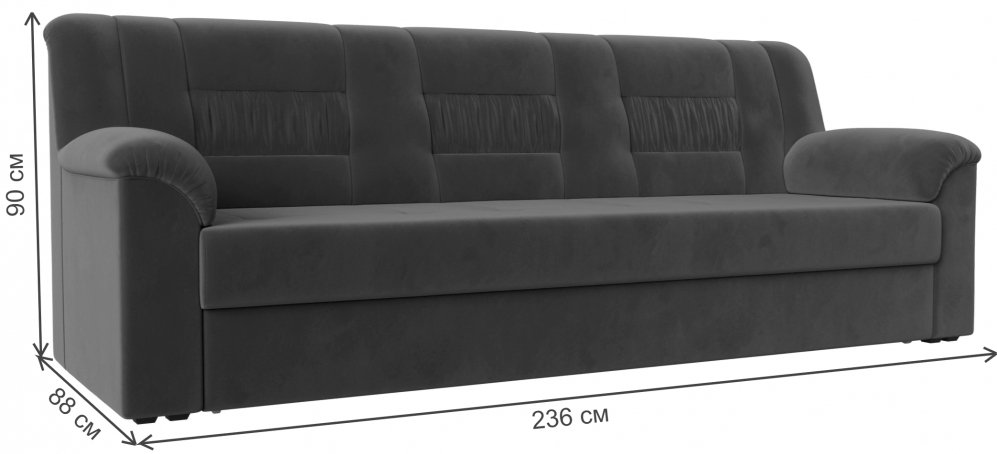 Диван Карелия серый велюр