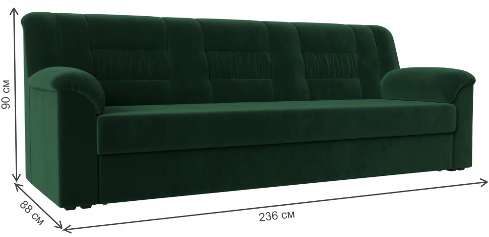 Диван Карелия зеленый велюр