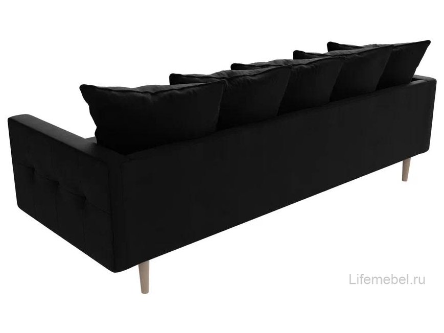 Диван Картес черный микровельвет