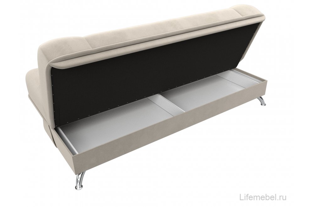 Диван-книжка Юнона микровельвет бежевый