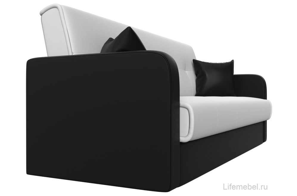 Диван Альта-Софт белая / черная экокожа