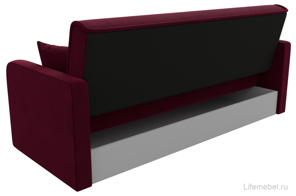 Диван Надежда бордовый микровельвет