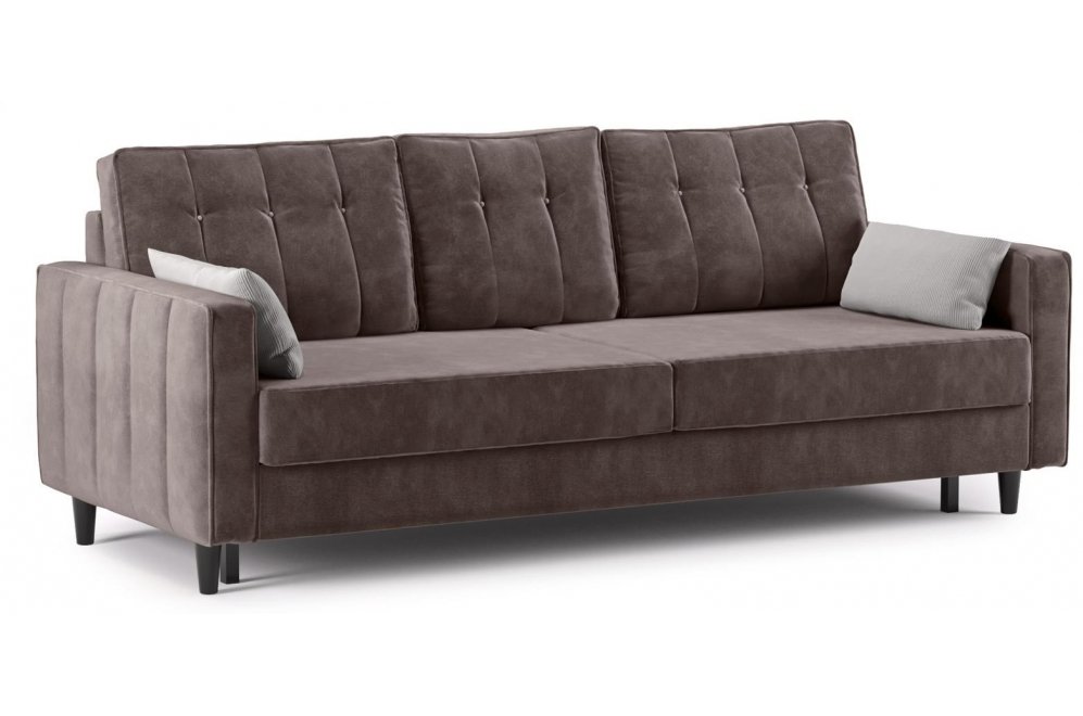 Диван Арно коричневый перламутр / молочно-серый велюр