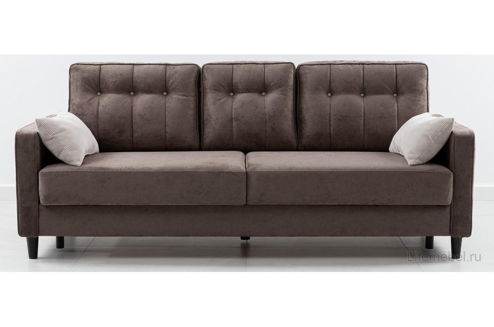 Диван Арно коричневый перламутр / молочно-серый велюр
