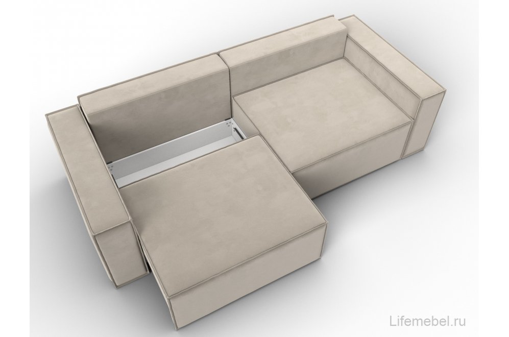 Диван Куба бежевый микровельвет