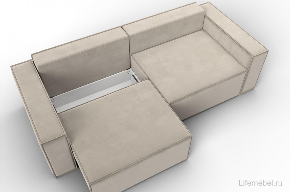 Диван Куба бежевый микровельвет