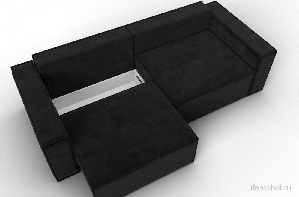 Диван Куба черный велюр