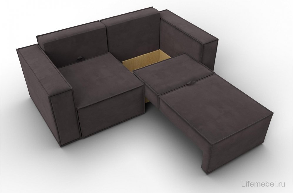 Диван Куба мини велюр коричневый