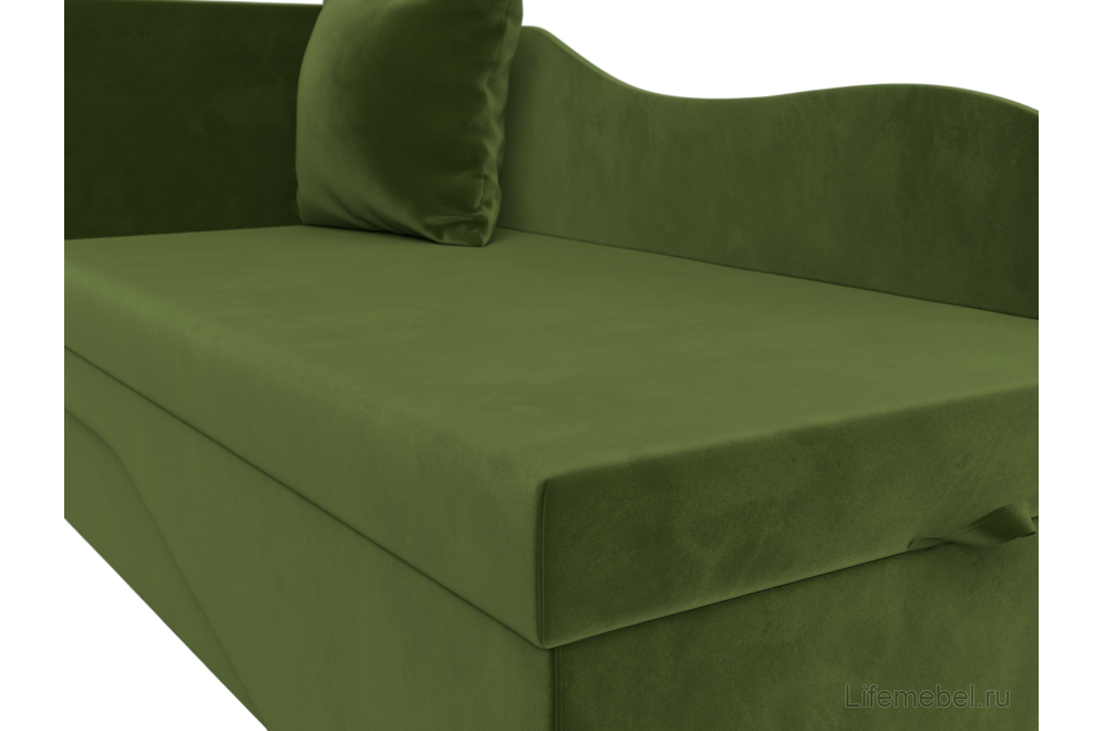 Диван-кушетка Женева-Софт левый микровельвет зеленый