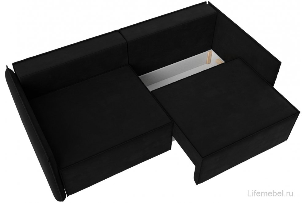 Диван Либерти черный микровельвет