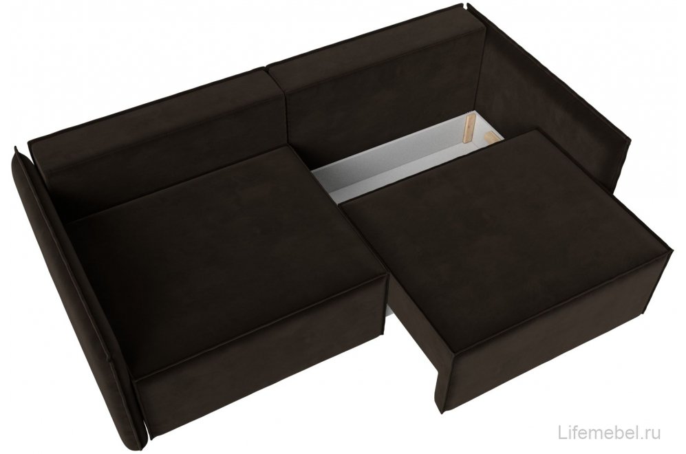 Диван Урбан-Люкс коричневый микровельвет