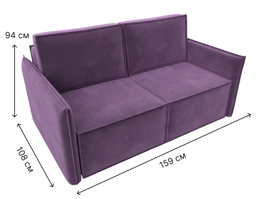 Диван Либерти микровельвет сиреневый