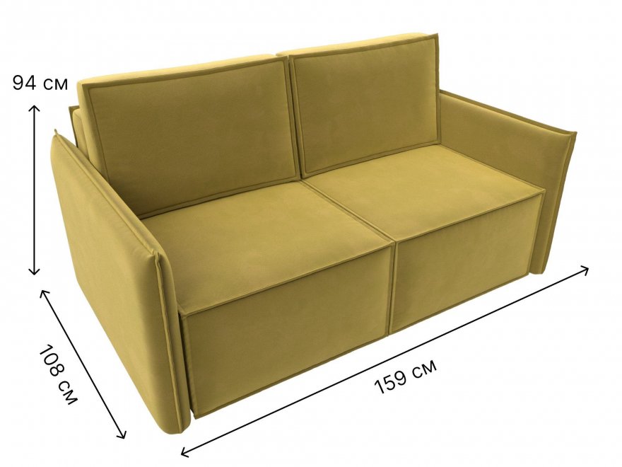 Диван Либерти микровельвет желтый