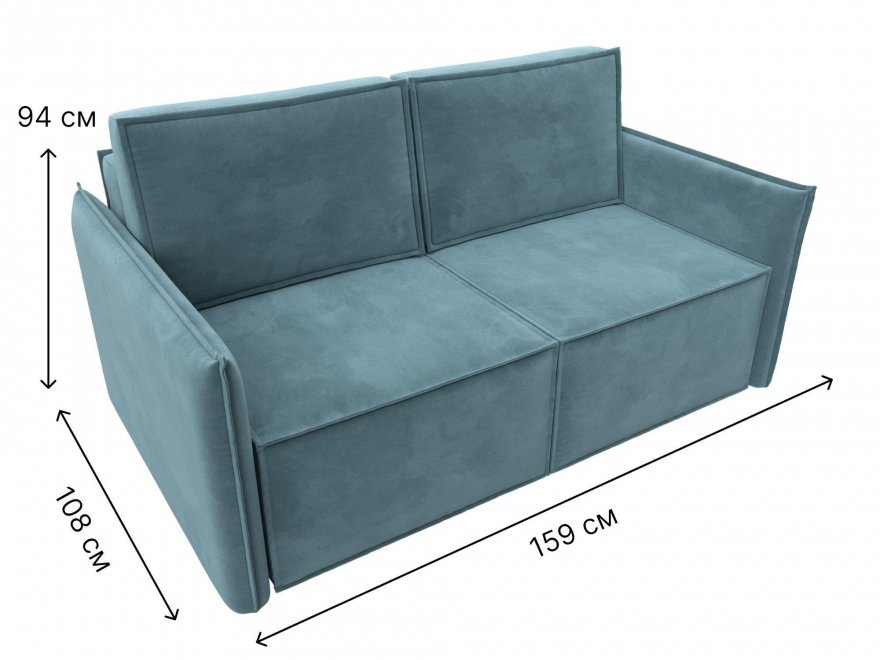 Диван Либерти велюр бирюзовый