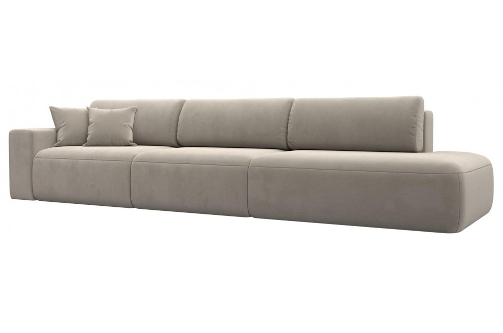 Диван Форум-036 НПБ Модерн Лонг подлокотник слева микровельвет бежевый