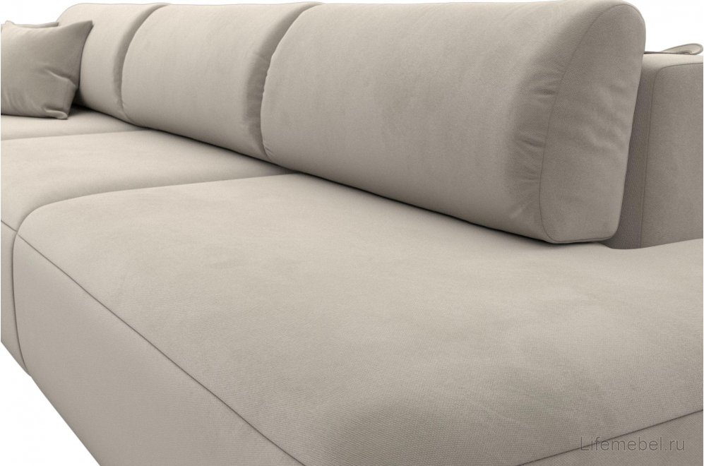 Диван Форум-036 НПБ Модерн Лонг подлокотник слева микровельвет бежевый