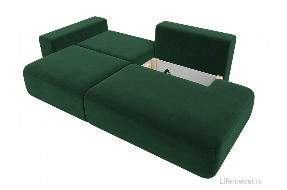 Диван Форум-036 НПБ Модерн подлокотник слева велюр зеленый