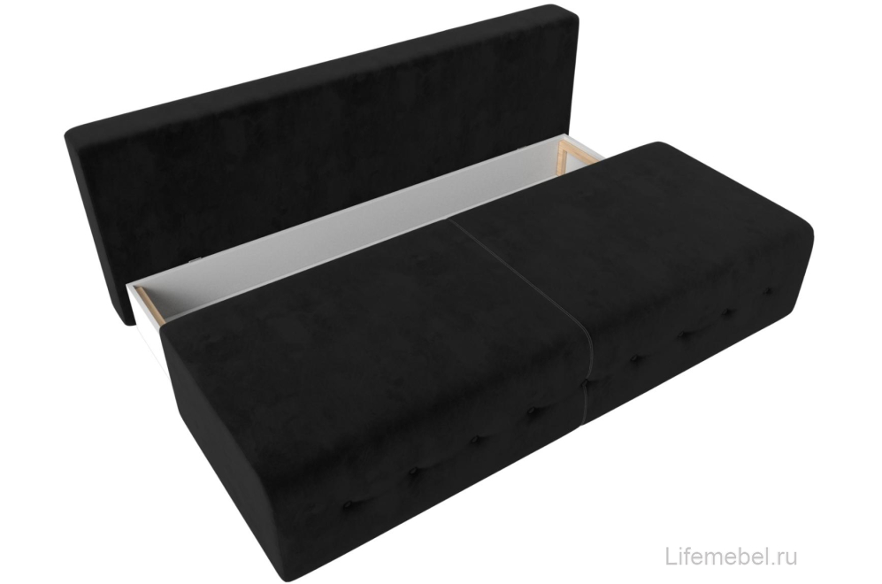 Диван Лондон велюр черный