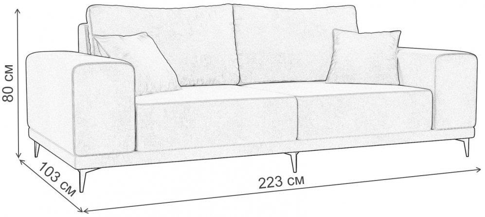 Диван Льюес микровельвет бежевый