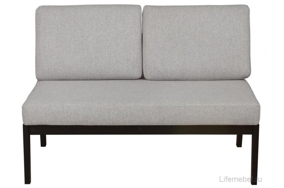 Диван Массив мягкая ткань серый / каркас венге