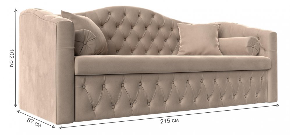 Диван Мечта бежевый велюр