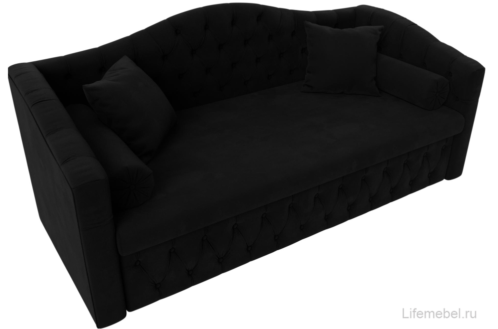 Диван Соната-Софт черный микровельвет