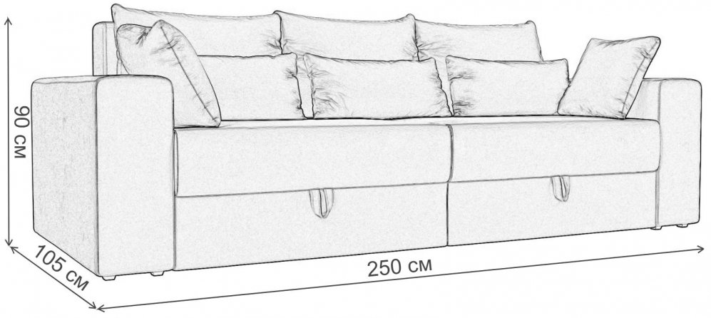 Диван Мэдисон велюр коричневый