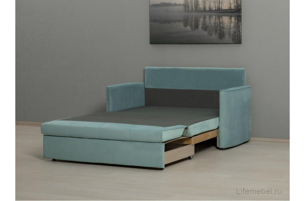 Диван Мелани Р 120 арт. ТД 334 киви 54 велюр ментоловый