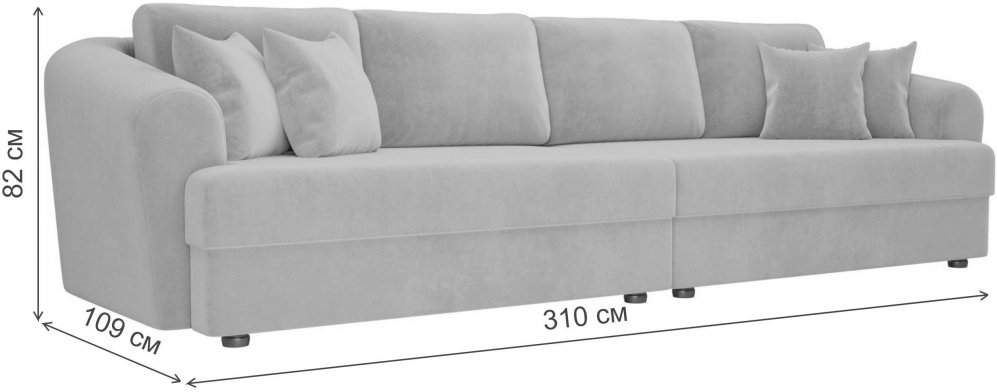 Диван Кристел велюр серый